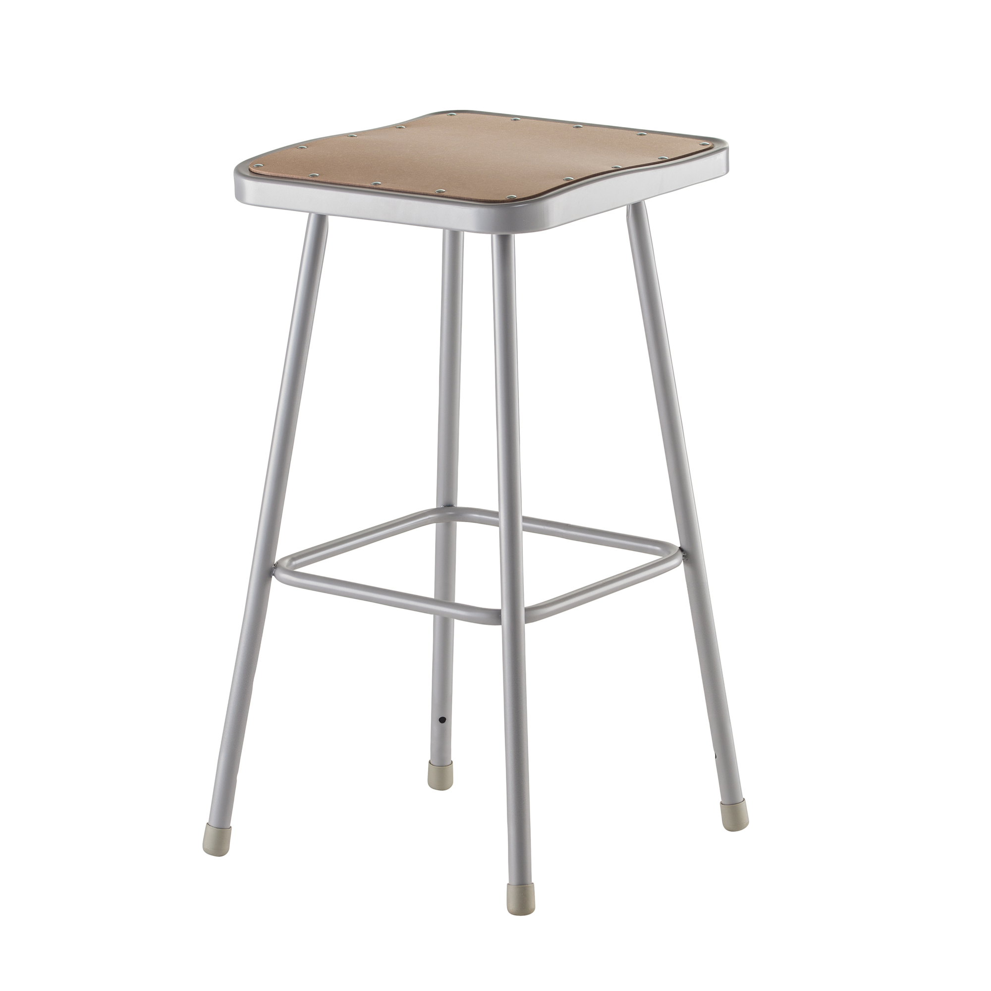 National Public Seating, 30in. Heavy Duty Square Seat Steel Stool, Grey, Primary Color Gray, Included (qty.) 1, Seating Type Office Stool, Model# 6330
